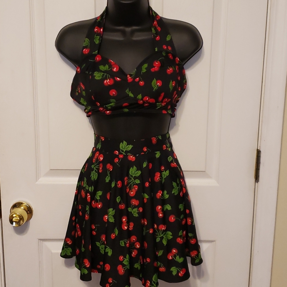 Pinup Couture cherry bathing suit set